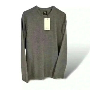 Level Ten Men's Small Knit Long Sleeve Crew Neck Pullover Shirt Charcoal